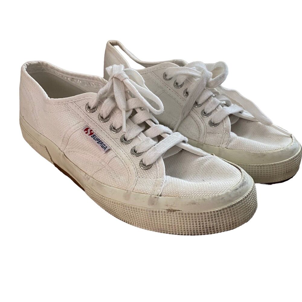 Superga Womens Size 8 Sneakers 2750 Shoes Lace Up White Basic Casual
